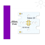 4 Series Connected LUXEON Z 400nm Ultraviolet LEDs on a Saber Z5 20mm Base – 1900 mW @ 500mA