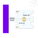 4 Series Connected LUXEON Z 415nm Ultraviolet LEDs on a Saber Z5 20mm Base – 2500 mW @ 500mA